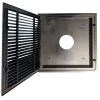 HaVACo HT-2x2-RTN-BK 2x2 Louver Lay-In Return Filter Grille Bulls-Eye Black Plastic filter door open view
