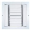 AirGuide Manufacturing CBML-4ME 10x10 4-Way Curved Blade Ceiling Register WHITE Front View