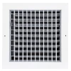 AirGuide VML-ME 10x10 Single Deflection Sidewall Register WHITE Front View with damper open