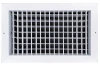 AirGuide VML-ME 14x08 Single Deflection Sidewall Register WHITE front view with damper open