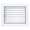 AirGuide VML-ME 10x08 Single Deflection Sidewall Register WHITE front with damper open view