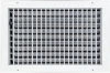 AirGuide VML-ME 16x10 Single Deflection Sidewall Register WHITE Front View with damper open