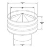 #332 08" Vent Top with Wind Band