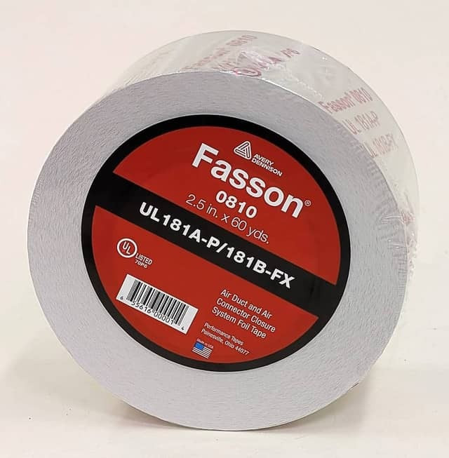 Fasson 0810 2-1/2 Inch UL 181 A-P/B-FX Aluminum Foil Tape
