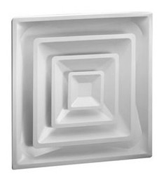 AirMate 1300-INS 24x24 10" Collar T-Bar 3 Cone Face Diffuser WHITE R6 03970010CWR