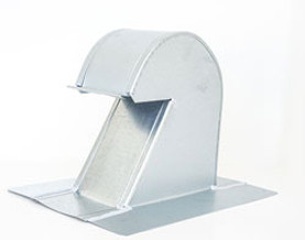 The Metal Shop Tall Flat Tile Roof Vent 4 Inch Galvanized with Damper GRV-4TD