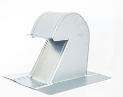 The Metal Shop Tall Flat Tile Roof Vent 4 Inch Galvanized with Damper and Screen GRV-4TD