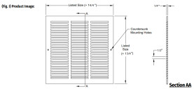 10" x 10", 1-Way, 1/2" Stamped Louver, Steel, Ceiling/Sidewall, White, Grille