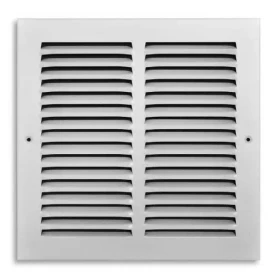 10" x 10", 1-Way, 1/2" Stamped Louver, Steel, Ceiling/Sidewall, White, Grille