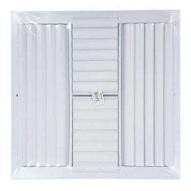 Truaire 14x14 A304M 4-Way Adjustable Curved Blade Supply Register White Front View