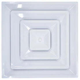 HaVACo HT-2x2-SPL6-IB 2'x2' Plastic 3 Cone Supply Lay-In 6" Boot with R6 Insulated Back, Front View