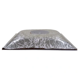 HaVACo HT-2x2-SPL8-IB 2'x2' Plastic 3 Cone Supply Lay-In 8" Boot with Insulated Back, Side View