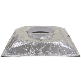 HaVACo HT-2x2-SPL10-IB 2'x2' Plastic 3 Cone Supply Lay-In 10" Boot with Insulated Back, side View