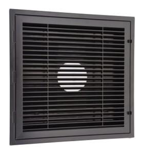 HaVACo HT-2x2-RTN-BK 2x2 Louver Lay-In Return Filter Grille Bulls-Eye Black Plastic Front View