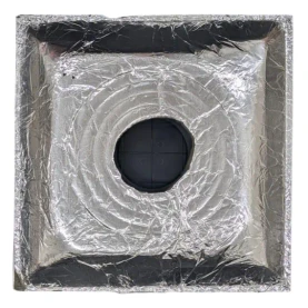 HaVACo HT-2x2-PSPLBE-BK-IB 2'x2' Plastic Plaque Supply Lay-In with R-6 Insulated Back, back view with insulation