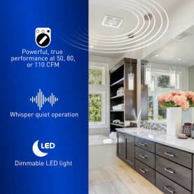 Panasonic Panasonic FV-0511VQL1 WhisperCeiling DC SmartFlow Ventilation Fan/Light 50-80-110 CFM