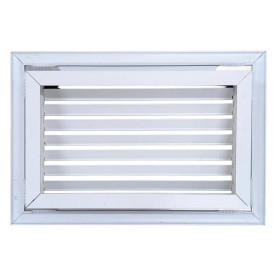 AirGuide RF-2FS 10x06 Return Air Filter Grille WHITE Screw Holes IN NECK of Unit NO Screw Holes in Face REAR view