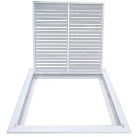 AirGuide RF-2FS 16x16 Return Air Filter Grille WHITE Screw Holes IN NECK of Unit NO Holes in Face filter view