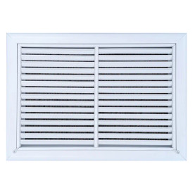 AirGuide RF-2FS 18x12 Return Air Filter Grille WHITE Screw Holes IN NECK of Unit NO Screw Holes in Face! Front View