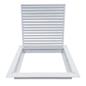 AirGuide RF-2FS 12x12 Return Air Filter Grille WHITE Screw Holes IN NECK of Unit NO Screw Holes in Face! filter hinge view