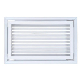 AirGuide RF-2FS 14x08 Return Air Filter Grille WHITE Screw Holes IN NECK of Unit NO Screw Holes in Face! Front View