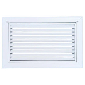 AirGuide RF-2FS 14x08 Return Air Filter Grille WHITE Screw Holes IN NECK of Unit NO Screw Holes in Face! Front View