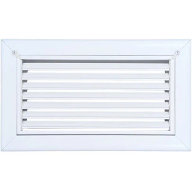 AirGuide RF-2FS 12x06 Return Air Filter Grille WHITE Screw Holes IN NECK of Unit NO Screw Holes in Face! Front View