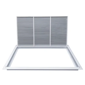 AirGuide RF-2FS 30x18 Return Air Filter Grille WHITE Screw Holes IN NECK of Unit NO Screw Holes in Face filter view