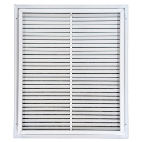 AirGuide RF-2FS 20x24 Return Air Filter Grille WHITE W/Screw Holes in Face back view