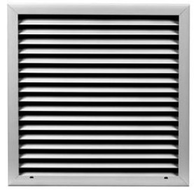 AirGuide Manufacturing, LLC AirGuide OL2_FL 2" 12x12 Outside Louver Flanged J-Blade Insect Screen Anodized Finish