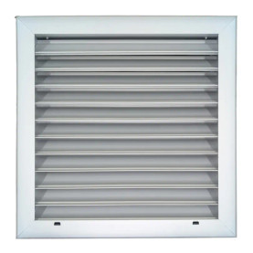 AirGuide Manufacturing OL2_FL 2" 12x12 Outside Louver Flanged J-Blade Insect Screen Anodized Finish Front View
