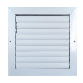 AirGuide Manufacturing CBHML-1ME 10x10 1-Way Curved Blade Ceiling Register WHITE Front View