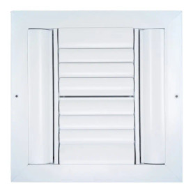 AirGuide Manufacturing CBML-4ME 10x10 4-Way Curved Blade Ceiling Register WHITE Front View