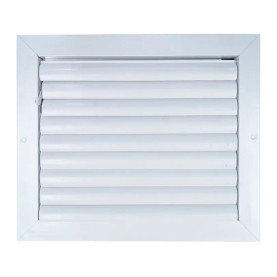 AirGuide Manufacturing CBHML-1ME 12x10 1-Way Curved Blade Ceiling Register White Front View