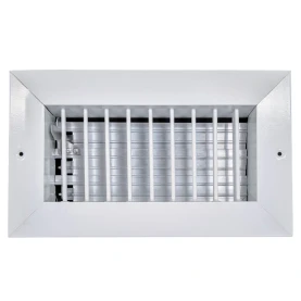 AirGuide Manufacturing, LLC AirGuide VML-ME 08x04 Single Deflection Sidewall Register WHITE Front