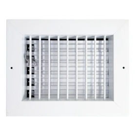 AirGuide VML-ME 08x06 Single Deflection Sidewall Register WHITE Front