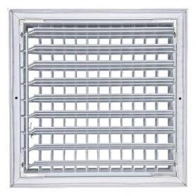 AirGuide VML-ME 10x10 Single Deflection Sidewall Register WHITE back view