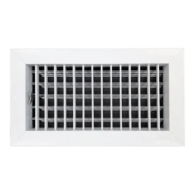 AirGuide VML-ME 12x06 Single Deflection Sidewall Register WHITE Front View with damper open