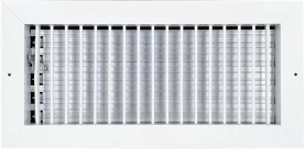 AirGuide VML-ME 14x06 Single Deflection Sidewall Register WHITE Front View