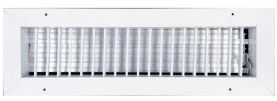 AirGuide VML-ME 16x04 Single Deflection Sidewall Register WHITE Front View