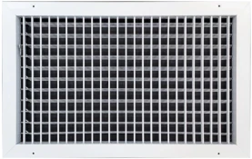 AirGuide VML-ME 20x12 Single Deflection Sidewall Register WHITE Front View with damper open