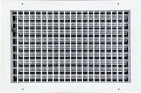 AirGuide VML-ME 16x10 Single Deflection Sidewall Register WHITE Front View with damper open