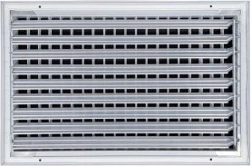 AirGuide VML-ME 16x10 Single Deflection Sidewall Register WHITE back View with damper open