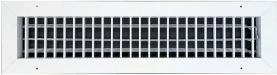 AirGuide VML-ME 20x04 Single Deflection Sidewall Register WHITE front view with damper open