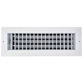 AirGuide VML-ME 14x04 Single Deflection Sidewall Register WHITE Front view with damper open