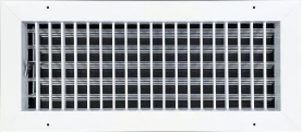 AirGuide VML-ME 16x06 Single Deflection Sidewall Register WHITE Front View with damper open