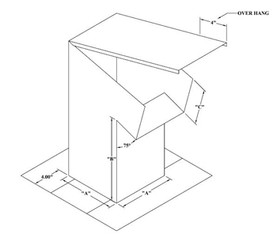 Crown Products #353 04x04 Roof Jack 8" Throat For Refrigerant Lines Flat Roof