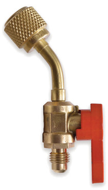 Uniweld Products 92885 1/4" Ball Valve Adapter, Vacuum RATED To 20 Microns, 1/4" M.F. x 450 BEND 1/4" F.F.