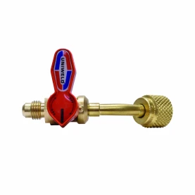 Uniweld Products 92885 1/4" Ball Valve Adapter, Vacuum RATED To 20 Microns, 1/4" M.F. x 450 BEND 1/4" F.F.