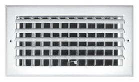 Truaire A301HM 14x10 1-Way ADJ Alum Curved Blade Ceiling Register Front View Blades Open view